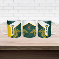 Personalised PNG Jiwaka Province Ceramic Mug Bird of Paradise Tattoo Flag Motif - Polynesian Pride