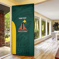 Personalised PNG Jiwaka Province Door Cover Bird of Paradise Tattoo Flag Motif - Polynesian Pride