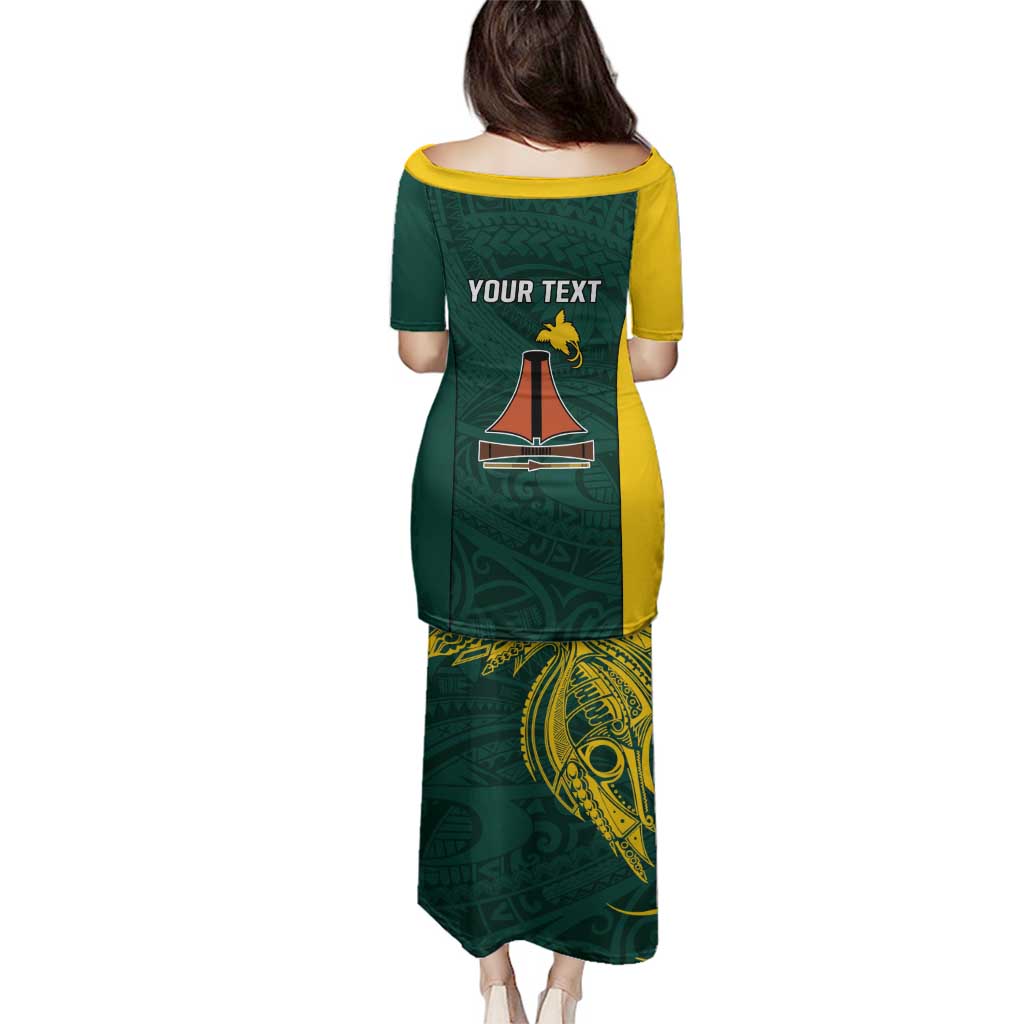 Personalised PNG Jiwaka Province Family Matching Puletasi and Hawaiian Shirt Bird of Paradise Tattoo Flag Motif LT9 - Polynesian Pride