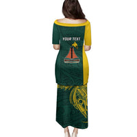 Personalised PNG Jiwaka Province Family Matching Puletasi and Hawaiian Shirt Bird of Paradise Tattoo Flag Motif LT9 - Polynesian Pride