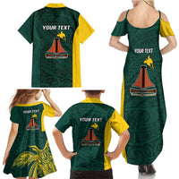 Personalised PNG Jiwaka Province Family Matching Summer Maxi Dress and Hawaiian Shirt Bird of Paradise Tattoo Flag Motif LT9 - Polynesian Pride