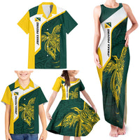 Personalised PNG Jiwaka Province Family Matching Tank Maxi Dress and Hawaiian Shirt Bird of Paradise Tattoo Flag Motif LT9 - Polynesian Pride