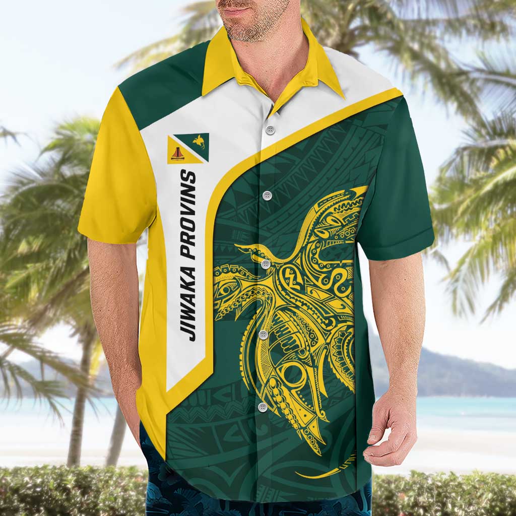 Personalised PNG Jiwaka Province Hawaiian Shirt Bird of Paradise Tattoo Flag Motif - Polynesian Pride