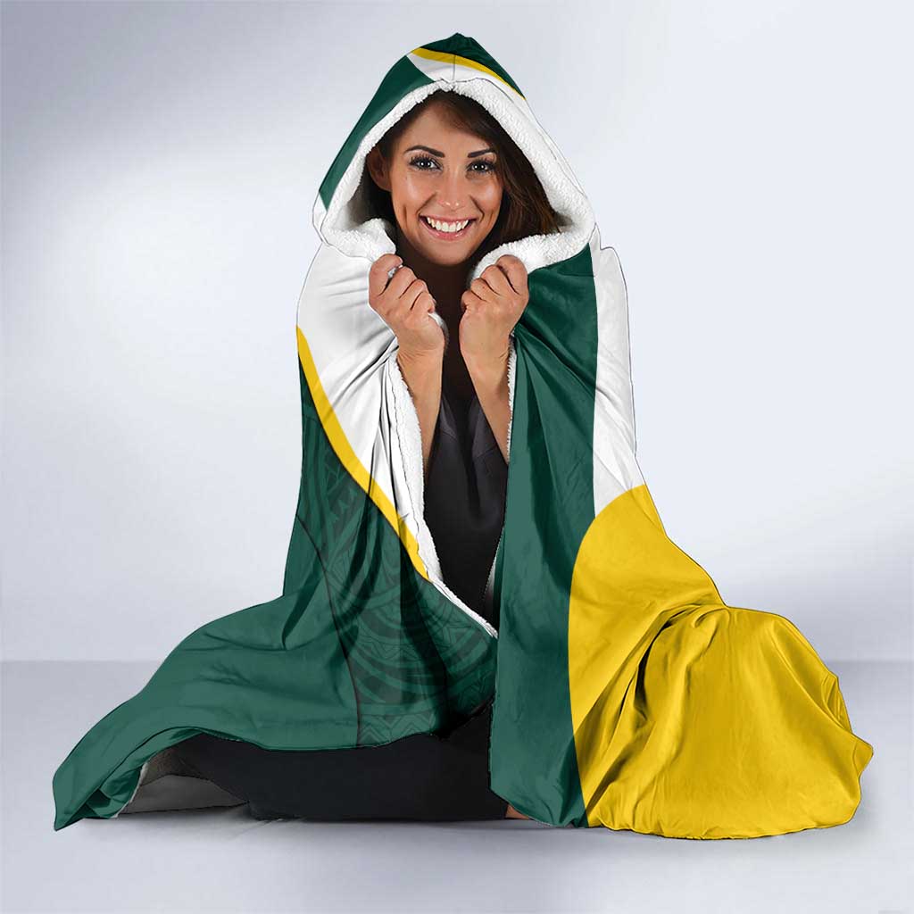 Personalised PNG Jiwaka Province Hooded Blanket Bird of Paradise Tattoo Flag Motif - Polynesian Pride