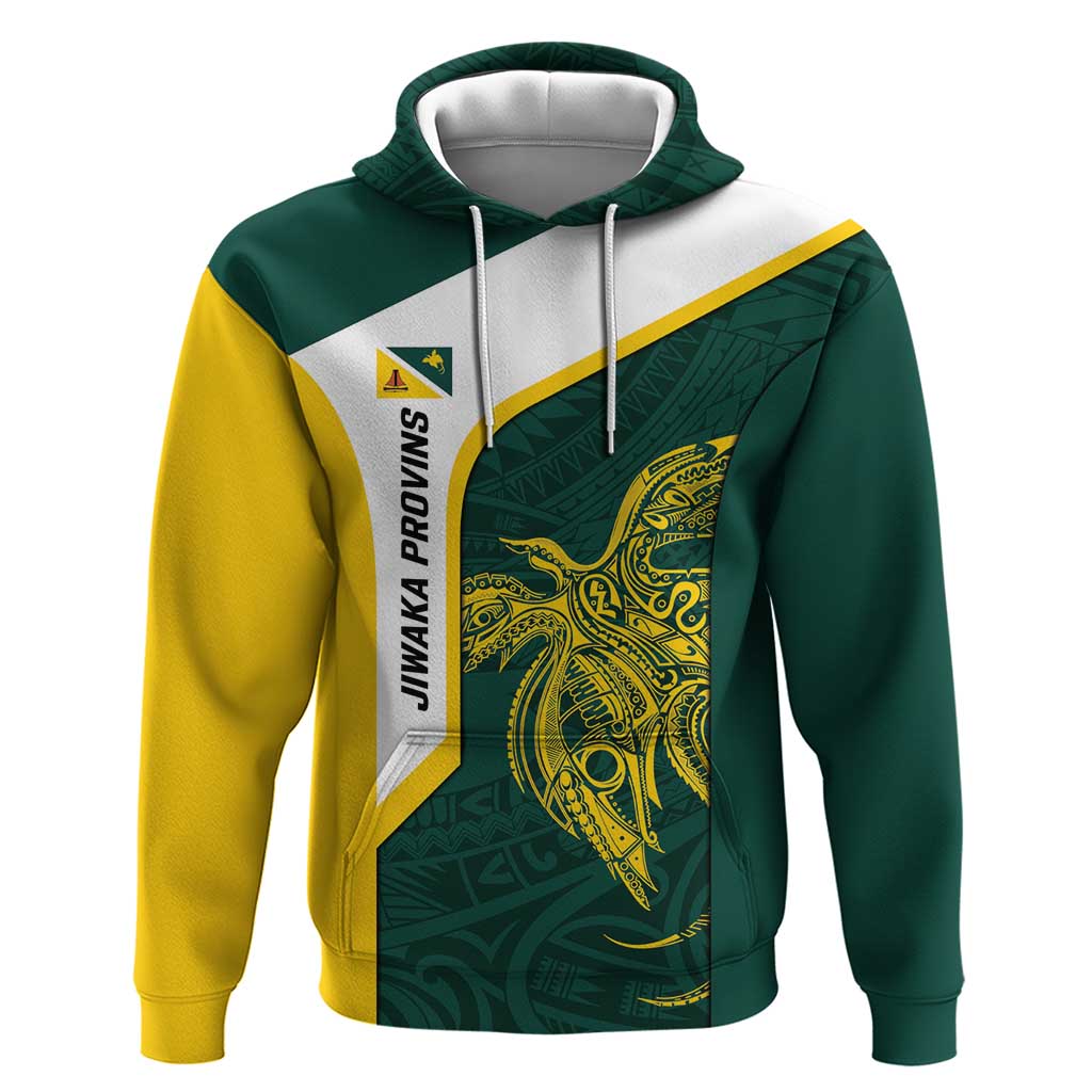 Personalised PNG Jiwaka Province Hoodie Bird of Paradise Tattoo Flag Motif - Polynesian Pride