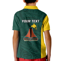 Personalised PNG Jiwaka Province Kid Polo Shirt Bird of Paradise Tattoo Flag Motif - Polynesian Pride