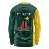 Personalised PNG Jiwaka Province Long Sleeve Shirt Bird of Paradise Tattoo Flag Motif - Polynesian Pride