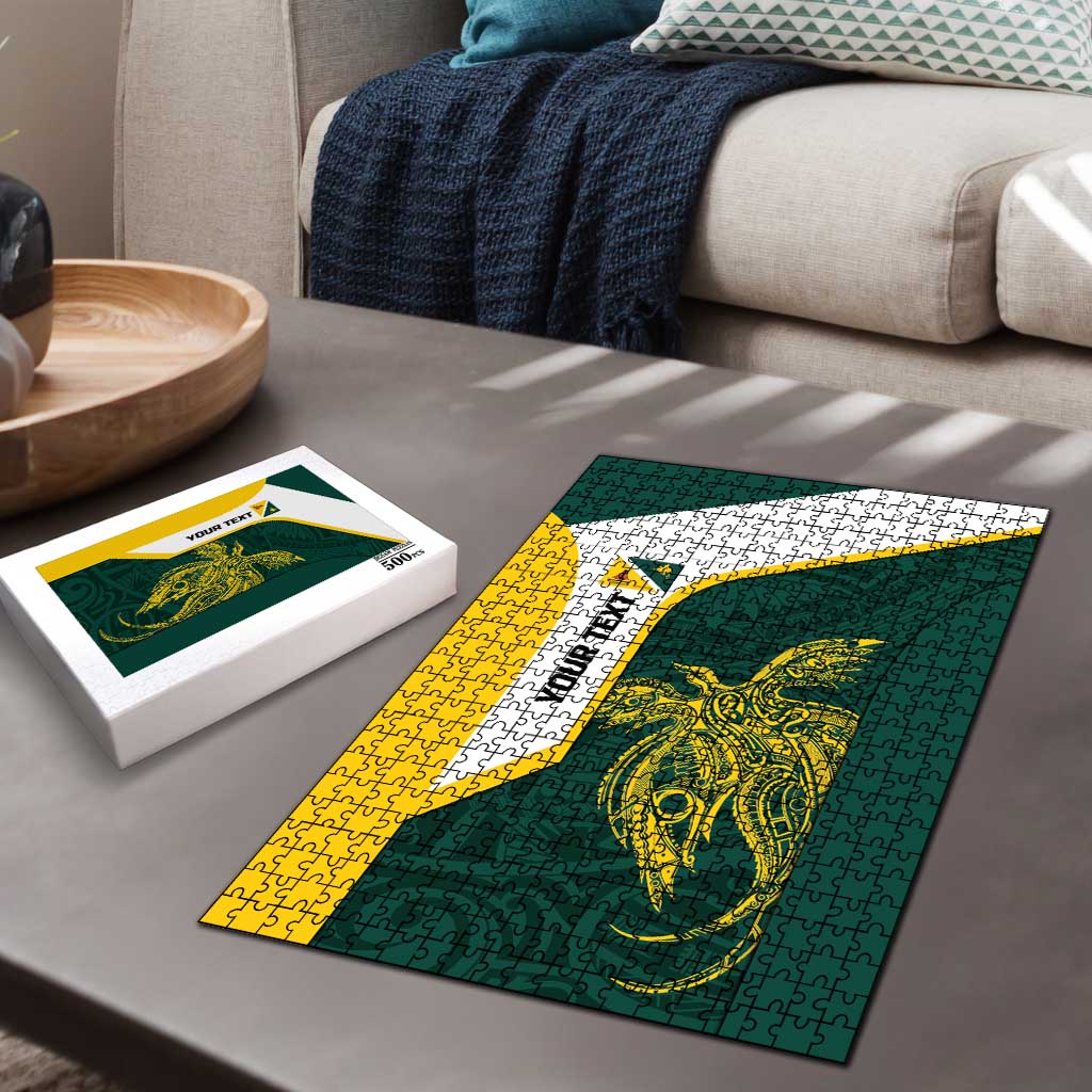 Personalised PNG Jiwaka Province Puzzle Bird of Paradise Tattoo Flag Motif - Polynesian Pride