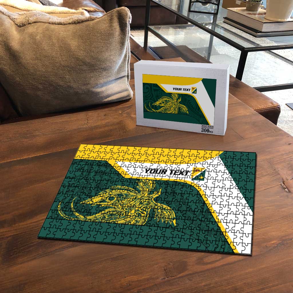 Personalised PNG Jiwaka Province Puzzle Bird of Paradise Tattoo Flag Motif - Polynesian Pride