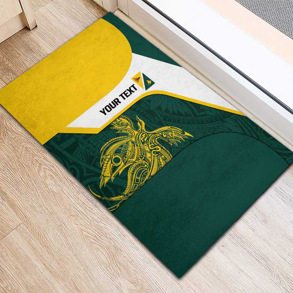 Personalised PNG Jiwaka Province Rubber Doormat Bird of Paradise Tattoo Flag Motif LT9 - Polynesian Pride