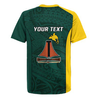 Personalised PNG Jiwaka Province Rugby Jersey Bird of Paradise Tattoo Flag Motif - Polynesian Pride