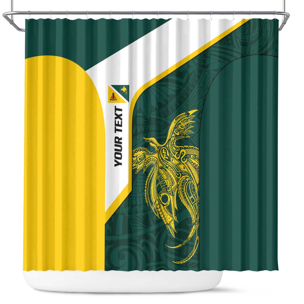 Personalised PNG Jiwaka Province Shower Curtain Bird of Paradise Tattoo Flag Motif - Polynesian Pride