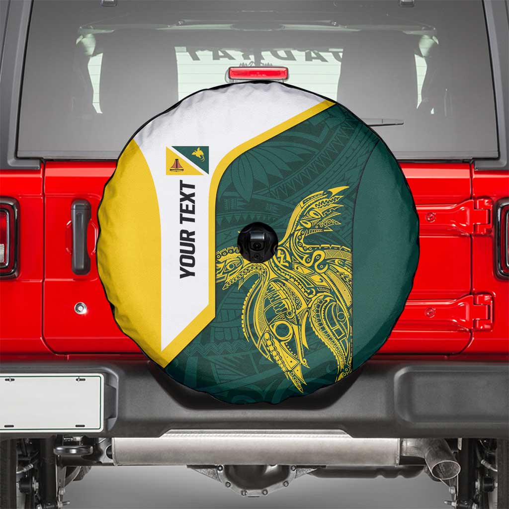 Personalised PNG Jiwaka Province Spare Tire Cover Bird of Paradise Tattoo Flag Motif - Polynesian Pride