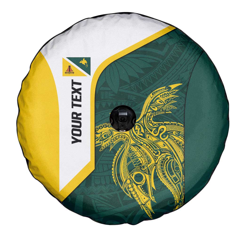 Personalised PNG Jiwaka Province Spare Tire Cover Bird of Paradise Tattoo Flag Motif - Polynesian Pride