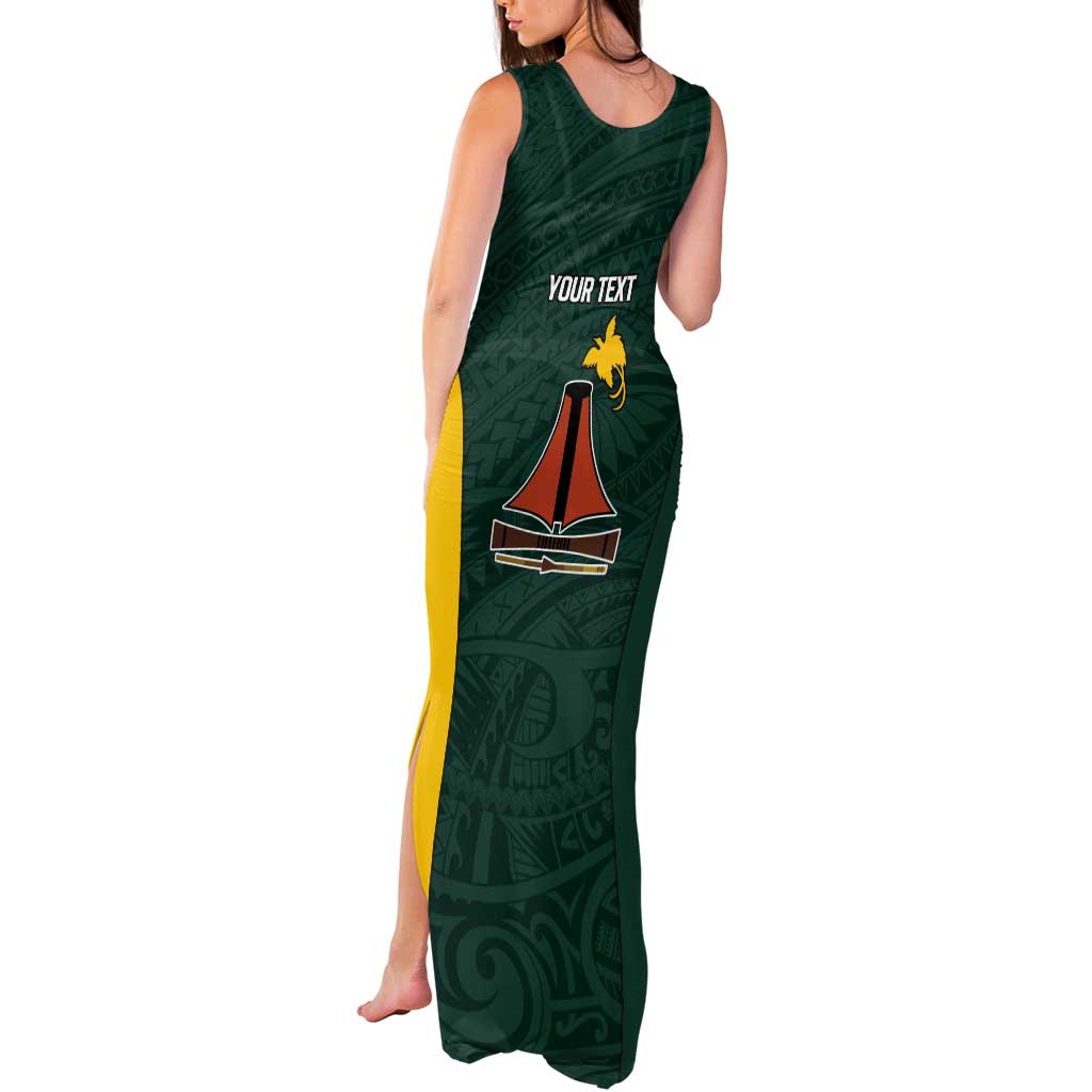 Personalised PNG Jiwaka Province Tank Maxi Dress Bird of Paradise Tattoo Flag Motif LT9 - Polynesian Pride