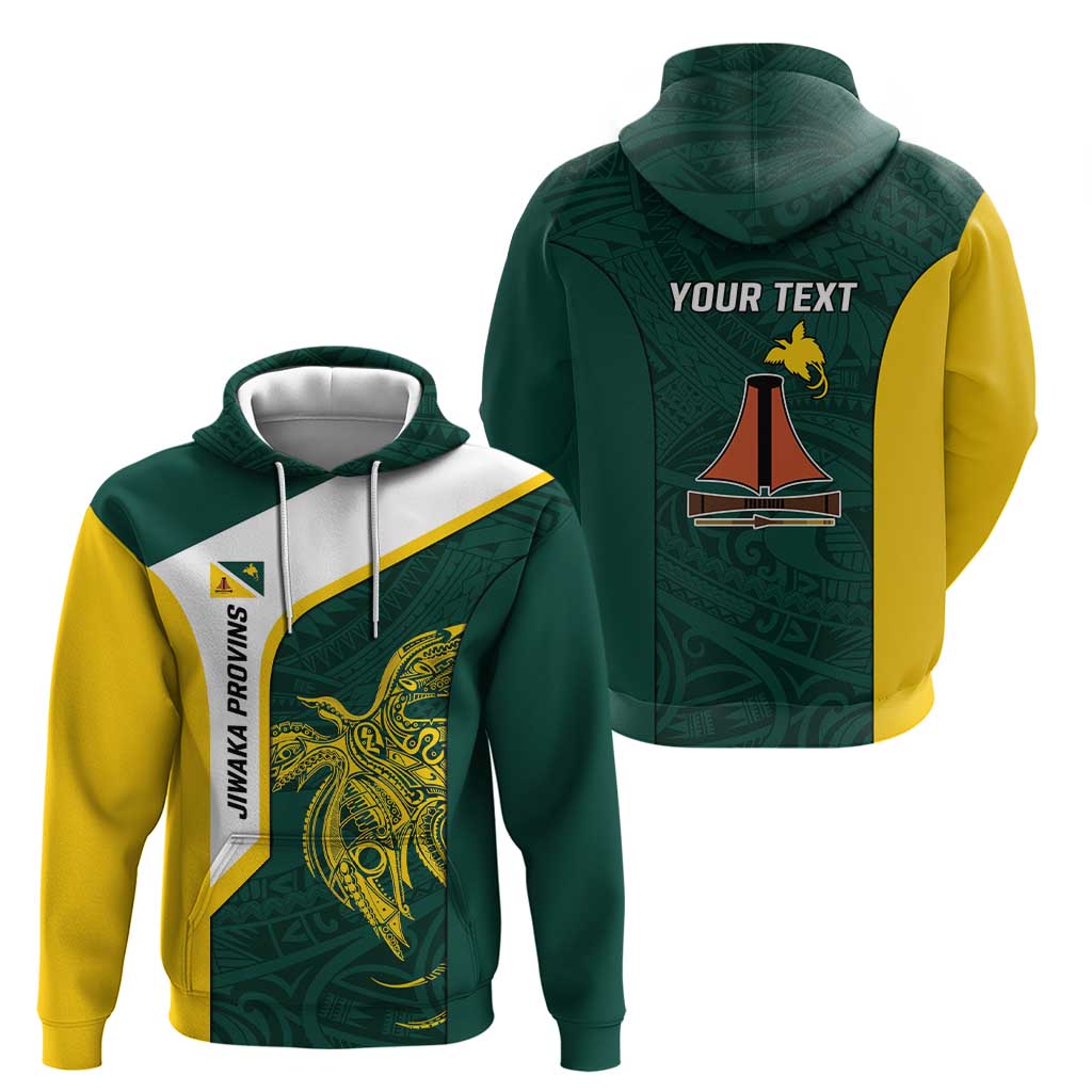 Personalised PNG Jiwaka Province Zip Hoodie Bird of Paradise Tattoo Flag Motif - Polynesian Pride