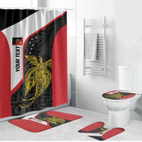 Personalised PNG Sandaun Province Bathroom Set Bird of Paradise Tattoo Flag Motif - Polynesian Pride
