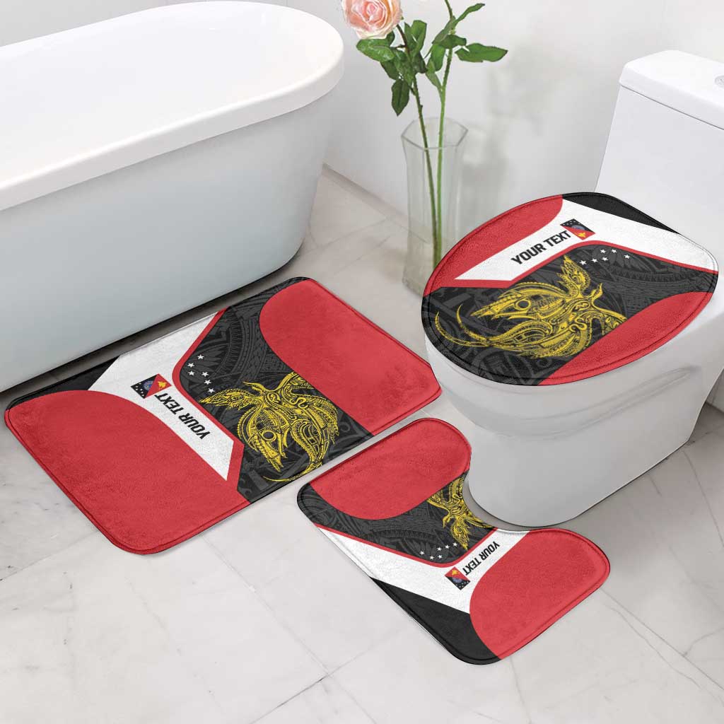 Personalised PNG Sandaun Province Bathroom Set Bird of Paradise Tattoo Flag Motif - Polynesian Pride