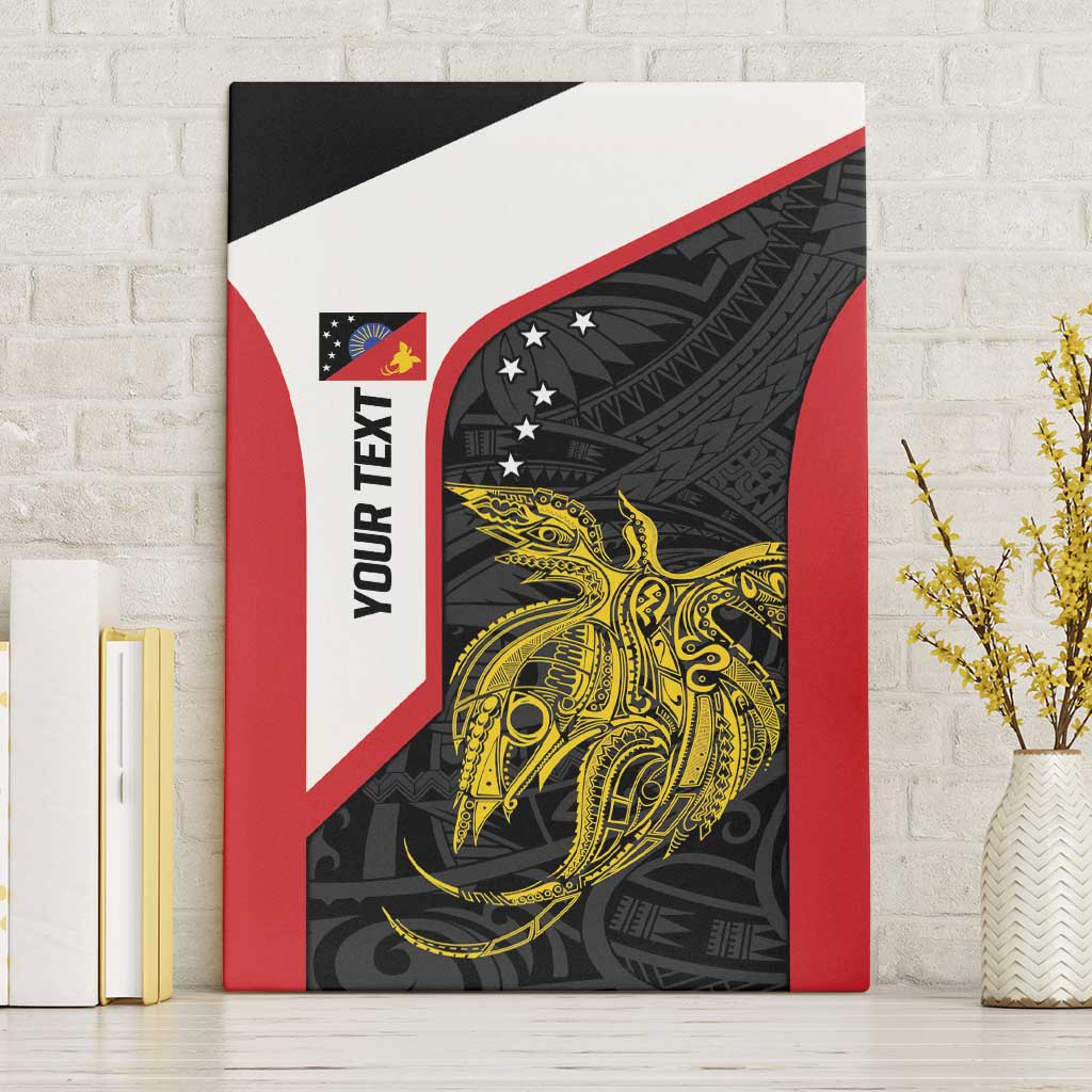 Personalised PNG Sandaun Province Canvas Wall Art Bird of Paradise Tattoo Flag Motif - Polynesian Pride