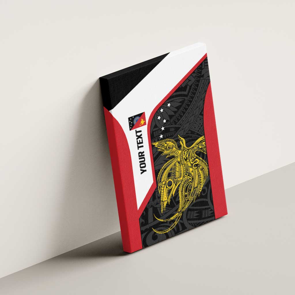 Personalised PNG Sandaun Province Canvas Wall Art Bird of Paradise Tattoo Flag Motif - Polynesian Pride