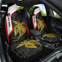 Personalised PNG Sandaun Province Car Seat Cover Bird of Paradise Tattoo Flag Motif - Polynesian Pride