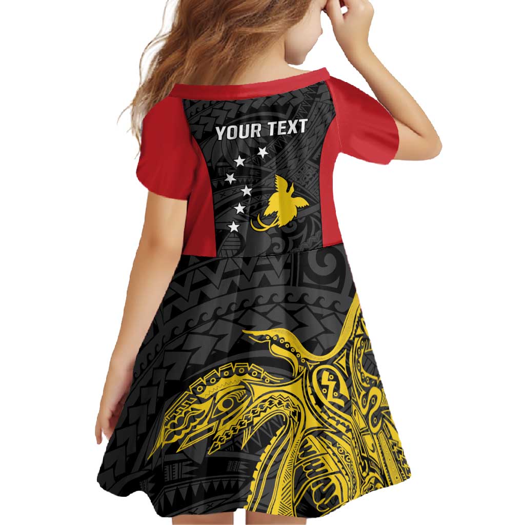 Personalised PNG Sandaun Province Family Matching Short Sleeve Bodycon Dress and Hawaiian Shirt Bird of Paradise Tattoo Flag Motif - Polynesian Pride