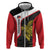 Personalised PNG Sandaun Province Hoodie Bird of Paradise Tattoo Flag Motif - Polynesian Pride