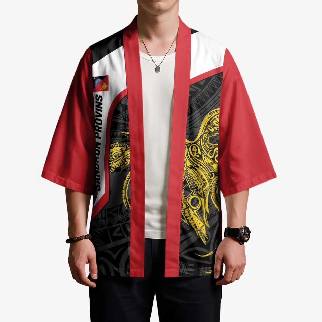 Personalised PNG Sandaun Province Kimono Bird of Paradise Tattoo Flag Motif - Polynesian Pride