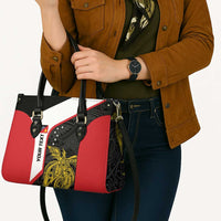 Personalised PNG Sandaun Province Leather Bag Bird of Paradise Tattoo Flag Motif - Polynesian Pride