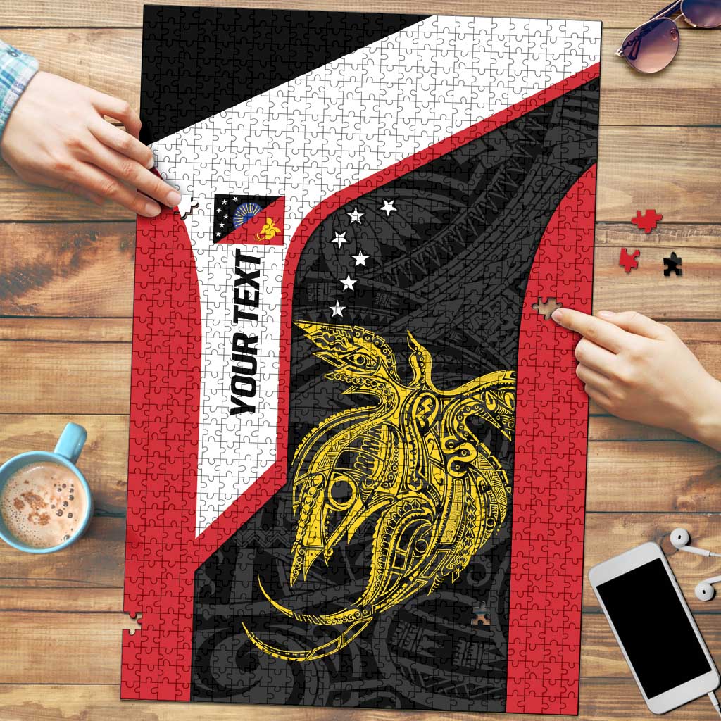 Personalised PNG Sandaun Province Puzzle Bird of Paradise Tattoo Flag Motif - Polynesian Pride
