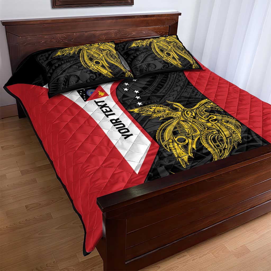 Personalised PNG Sandaun Province Quilt Bed Set Bird of Paradise Tattoo Flag Motif - Polynesian Pride