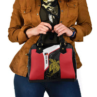 Personalised PNG Sandaun Province Shoulder Handbag Bird of Paradise Tattoo Flag Motif - Polynesian Pride