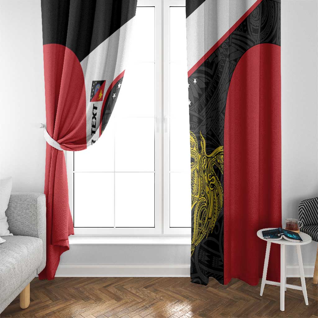 Personalised PNG Sandaun Province Window Curtain Bird of Paradise Tattoo Flag Motif - Polynesian Pride
