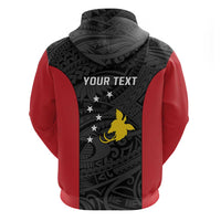 Personalised PNG Sandaun Province Zip Hoodie Bird of Paradise Tattoo Flag Motif - Polynesian Pride