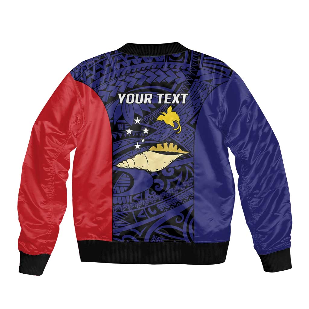 Personalised PNG West New Britain Province Bomber Jacket Bird of Paradise Tattoo Flag Motif - Polynesian Pride