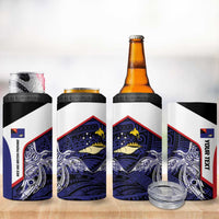 Personalised PNG West New Britain Province 4 in 1 Can Cooler Tumbler Bird of Paradise Tattoo Flag Motif LT9 - Polynesian Pride