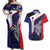 Personalised PNG West New Britain Province Couples Matching Off Shoulder Maxi Dress and Hawaiian Shirt Bird of Paradise Tattoo Flag Motif - Polynesian Pride