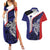 Personalised PNG West New Britain Province Couples Matching Summer Maxi Dress and Hawaiian Shirt Bird of Paradise Tattoo Flag Motif - Polynesian Pride