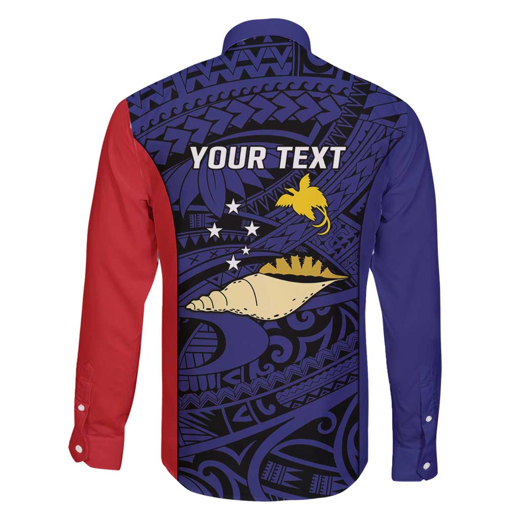 Personalised PNG West New Britain Province Family Matching Long Sleeve Bodycon Dress and Hawaiian Shirt Bird of Paradise Tattoo Flag Motif - Polynesian Pride