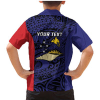 Personalised PNG West New Britain Province Family Matching Mermaid Dress and Hawaiian Shirt Bird of Paradise Tattoo Flag Motif - Polynesian Pride