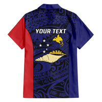 Personalised PNG West New Britain Province Family Matching Off The Shoulder Long Sleeve Dress and Hawaiian Shirt Bird of Paradise Tattoo Flag Motif - Polynesian Pride