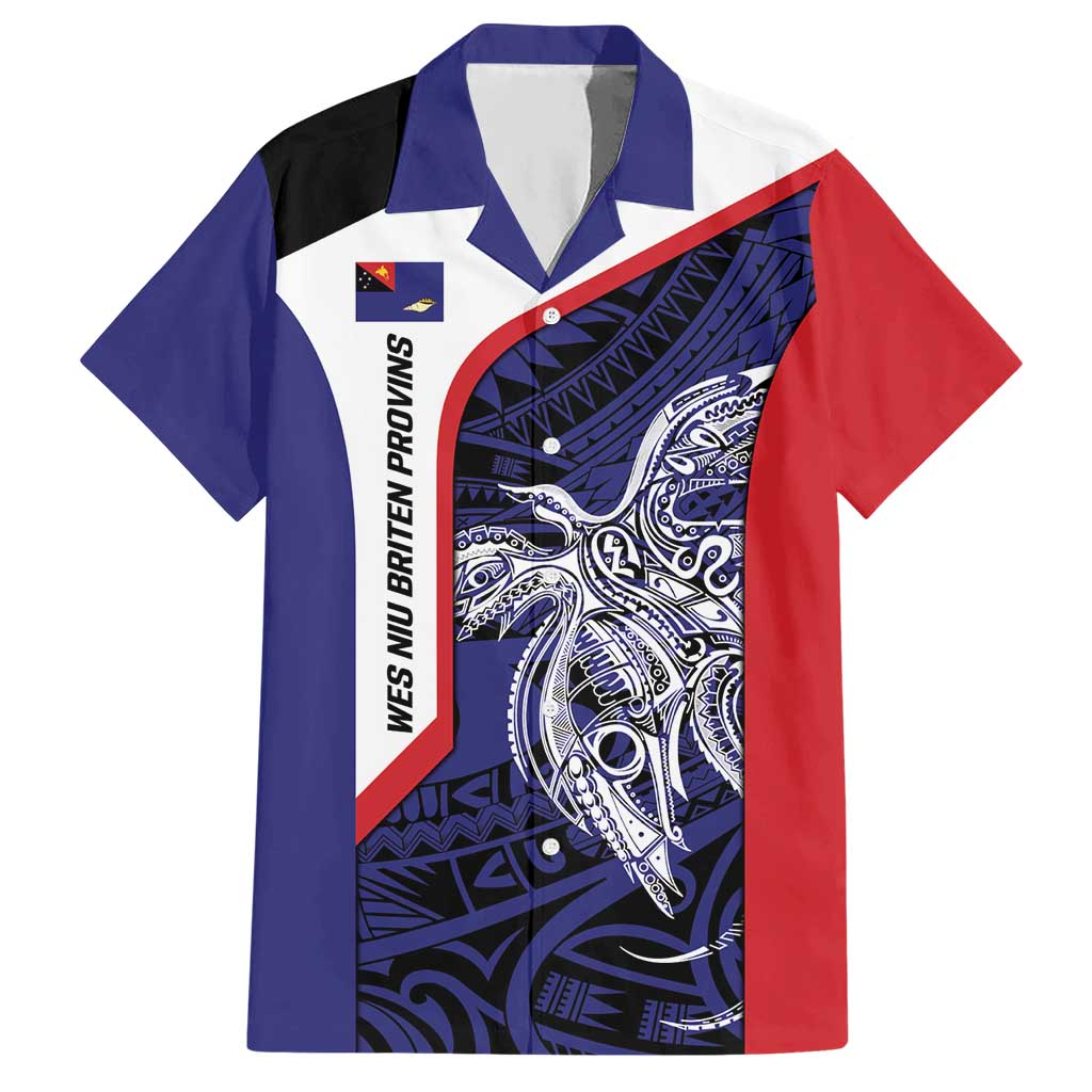 Personalised PNG West New Britain Province Hawaiian Shirt Bird of Paradise Tattoo Flag Motif - Polynesian Pride