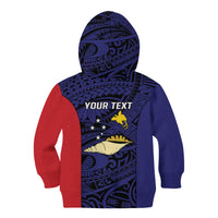 Personalised PNG West New Britain Province Kid Hoodie Bird of Paradise Tattoo Flag Motif - Polynesian Pride