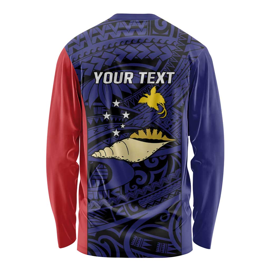 Personalised PNG West New Britain Province Long Sleeve Shirt Bird of Paradise Tattoo Flag Motif - Polynesian Pride