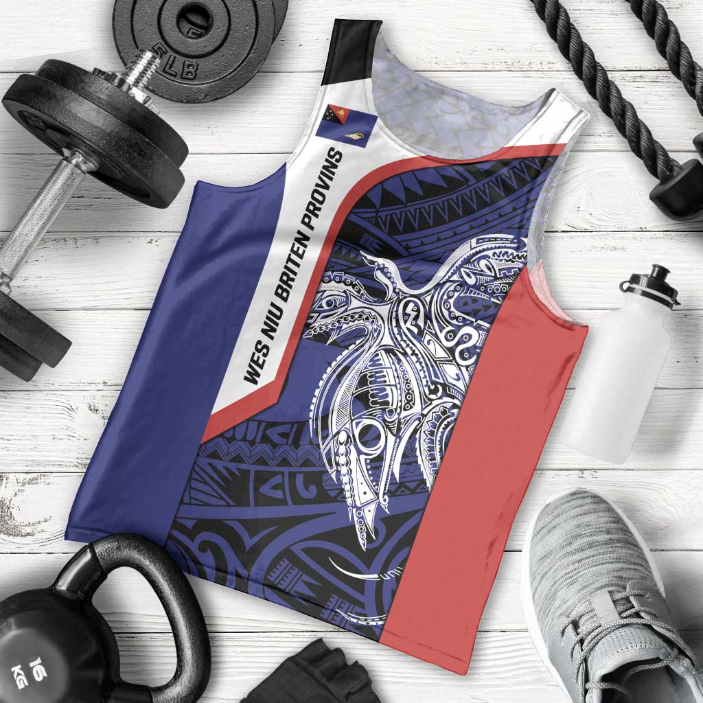 Personalised PNG West New Britain Province Men Tank Top Bird of Paradise Tattoo Flag Motif - Polynesian Pride