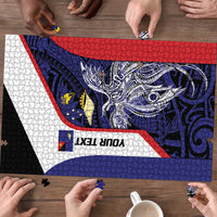 Personalised PNG West New Britain Province Puzzle Bird of Paradise Tattoo Flag Motif - Polynesian Pride