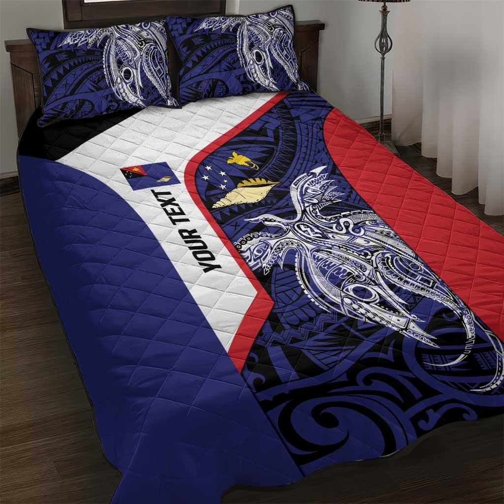 Personalised PNG West New Britain Province Quilt Bed Set Bird of Paradise Tattoo Flag Motif - Polynesian Pride