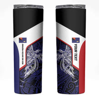 Personalised PNG West New Britain Province Skinny Tumbler Bird of Paradise Tattoo Flag Motif LT9 Blue - Polynesian Pride