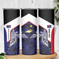 Personalised PNG West New Britain Province Skinny Tumbler Bird of Paradise Tattoo Flag Motif LT9 - Polynesian Pride