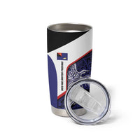 Personalised PNG West New Britain Province Tumbler Cup Bird of Paradise Tattoo Flag Motif - Polynesian Pride